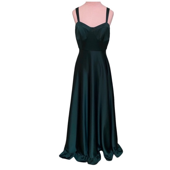 BHLDN Sachin & Babi Corset Style Ruffle Hem Gown - Picture 3 of 6